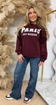PARIS JUST WEEKEND FLEECE SWEAT *L* BORDEAUX PARIS JUST WEEKEND FLEECE SWEAT *L* BORDEAUX