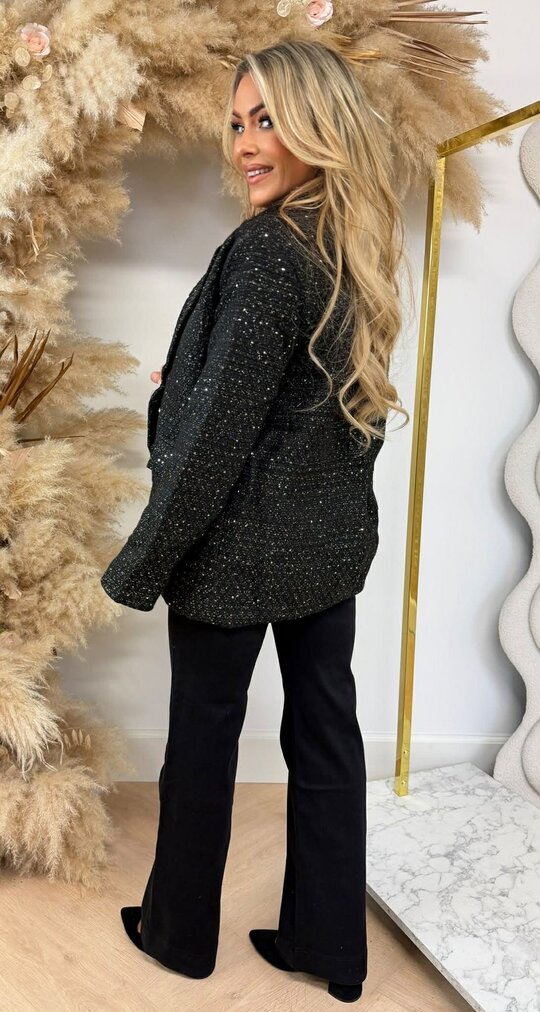 TWEED GOLDIE SEQUIN BLAZER 5161 BLACK/GOLD