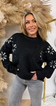 FLOWER SEQUIN SWEAT 5682 BLACK FLOWER SEQUIN SWEAT 5682 BLACK