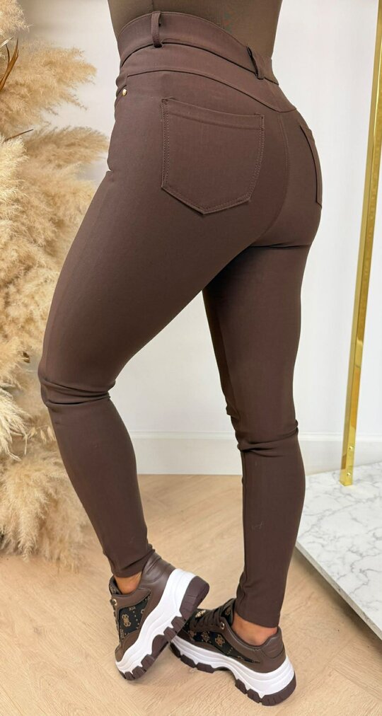 YU & ME STRETCH TREGGING 1268-1 CHOCO