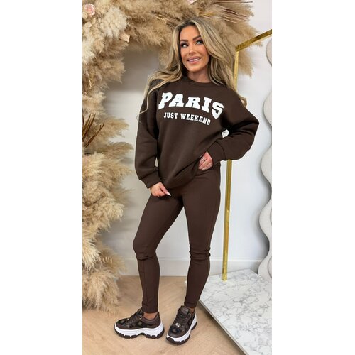 PARIS JUST WEEKEND FLEECE SWEAT *L* CHOCO PARIS JUST WEEKEND FLEECE SWEAT *L* CHOCO