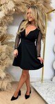 MESH V PEPLUM DRESS BLACK MESH V PEPLUM DRESS BLACK