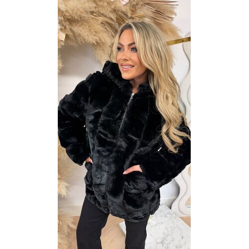 HAZEL FAUX FUR JACKET 55813 BLACK HAZEL FAUX FUR JACKET 55813 BLACK