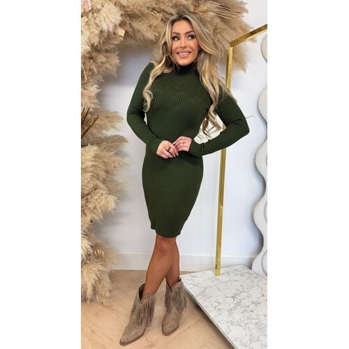 KAYLLA TURTLE NECK DRESS 10029 ARMYGREEN