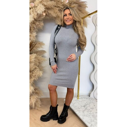 KAYLLA TURTLE NECK DRESS 10029 GREY