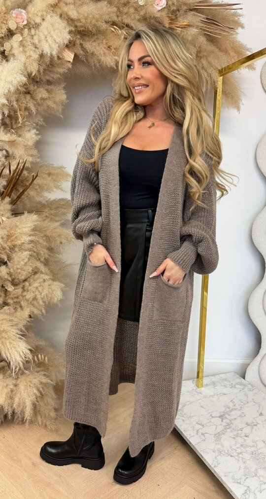 DIANNE KNITTED LOUNGE VEST TAUPE