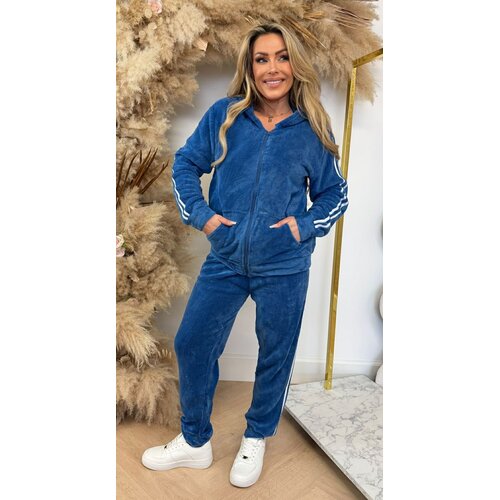 STRIPE VELVET SET 687 BLUE