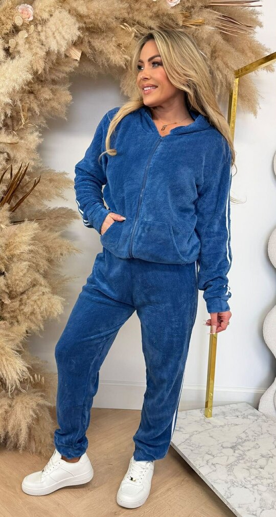 STRIPE VELVET SET 687 BLUE