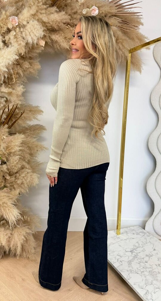 RIB V TOP 9831 TAUPE