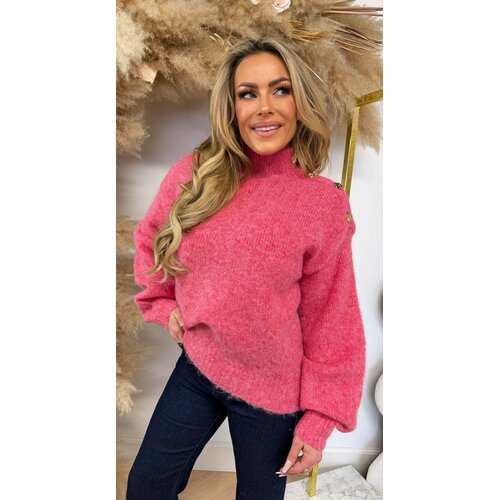 GLAM BUTTON SWEAT 8056 PINK