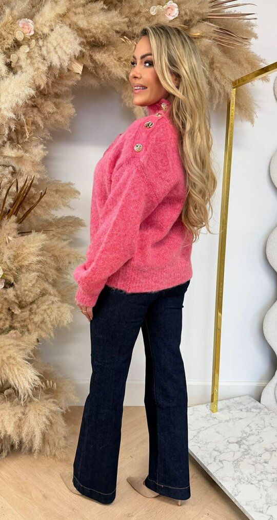 GLAM BUTTON SWEAT 8056 PINK