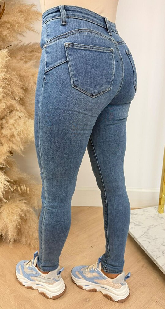 BASIC STRETCH PUSH UP SKINNY JEANS 065 BLUE