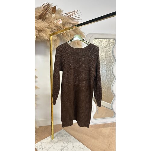 KIRA SPARKLING LONG SWEAT CHOCO