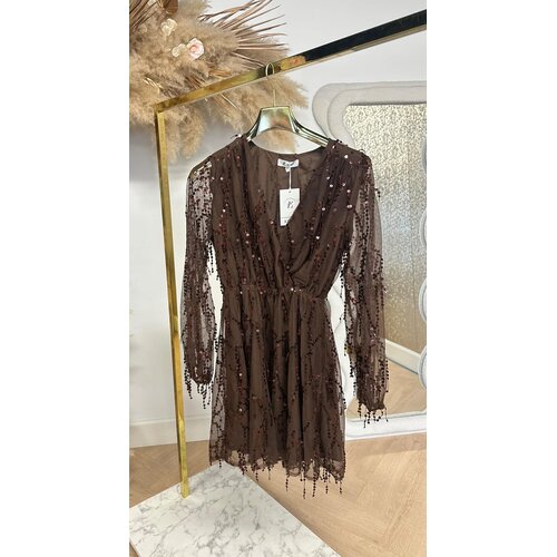 PARTY PAILLETTEN DRESS 1195 CHOCO