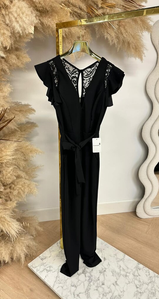 RUFFLY V JUMPSUIT BLACK