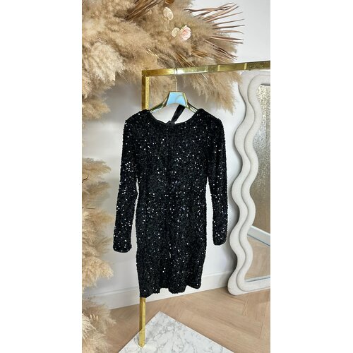 SEQUIN BOW DRESS 2945 BLACK