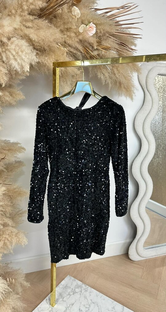 SEQUIN BOW DRESS 2945 BLACK