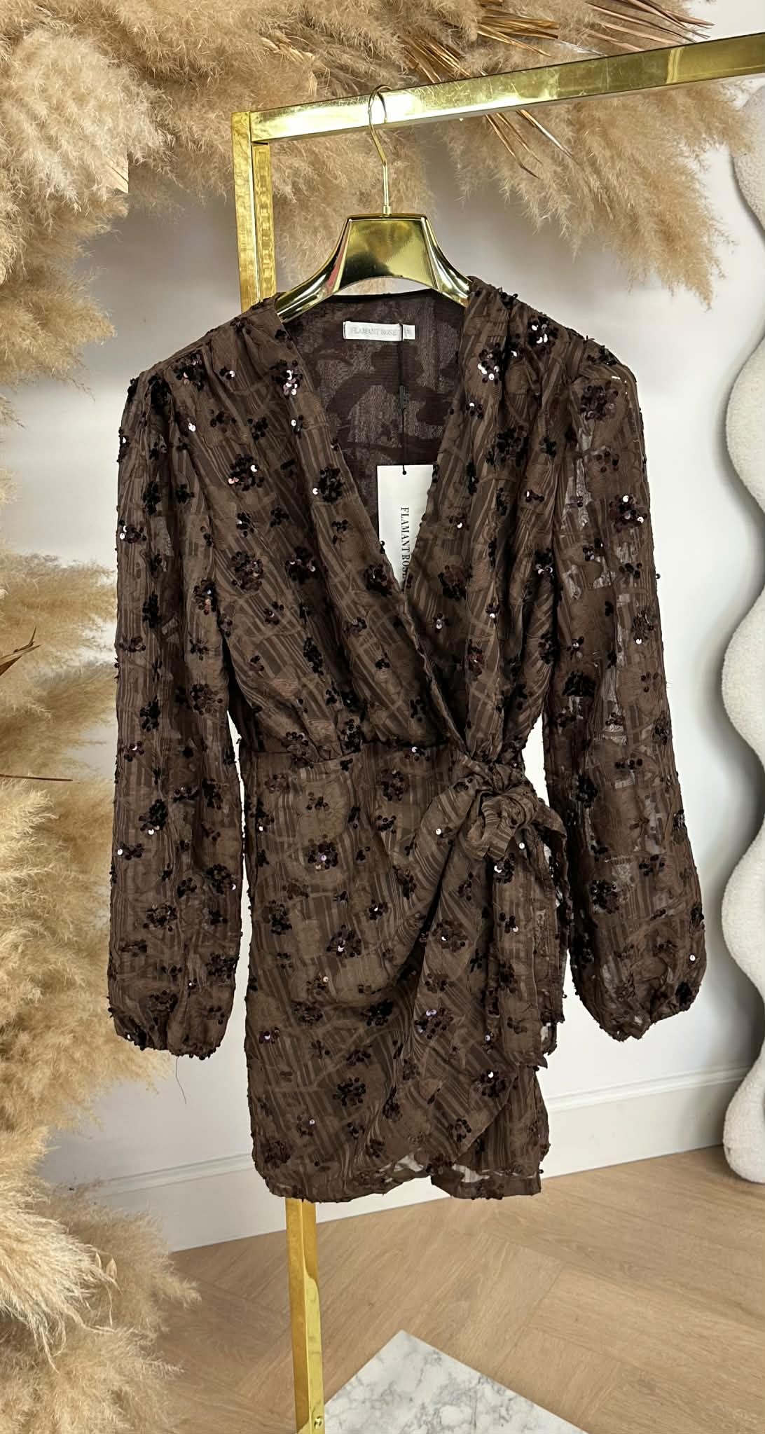 JINGLE SEQUIN DRESS 5285 CHOCO