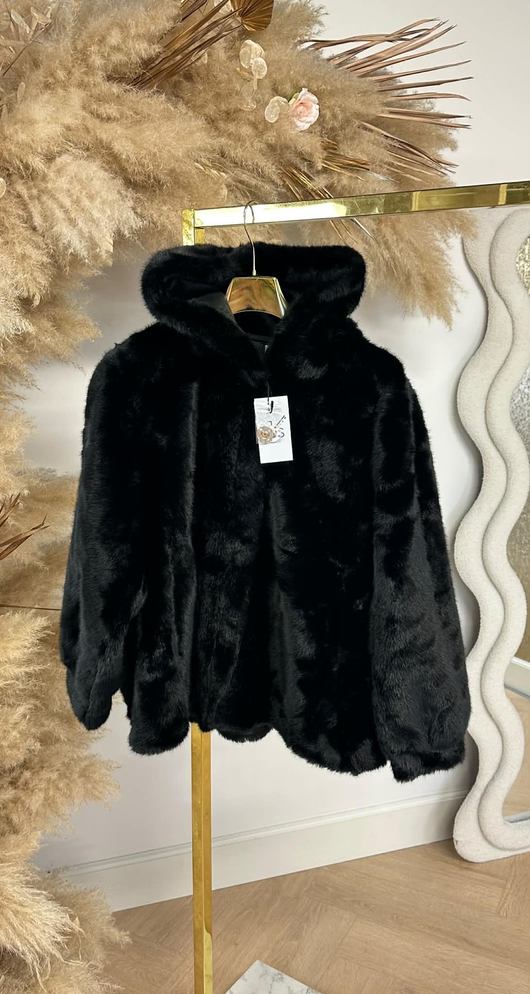 FAKE FUR JACKET 1096 BLACK