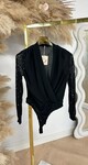 SEQUIN SLEEVE BODY BLACK