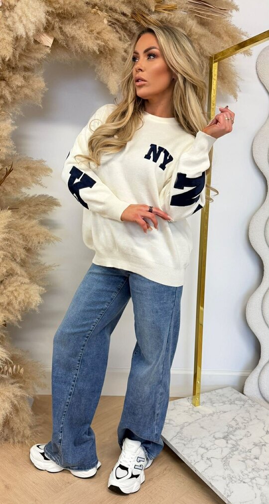 BESTSELLER NEW YORK SWEAT 936 LIGHTBEIGE/NAVY