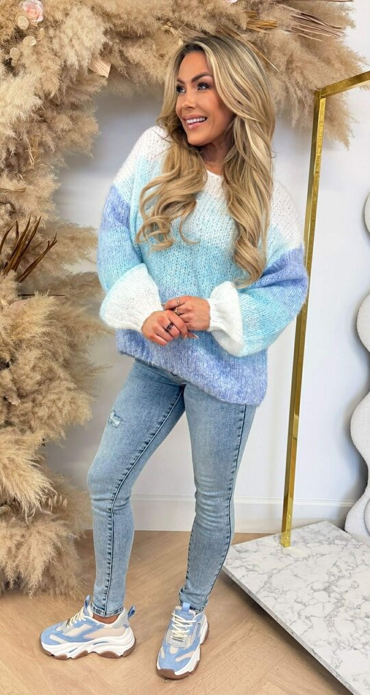 COLORFUL KNITTED SWEAT 8359 BLUE