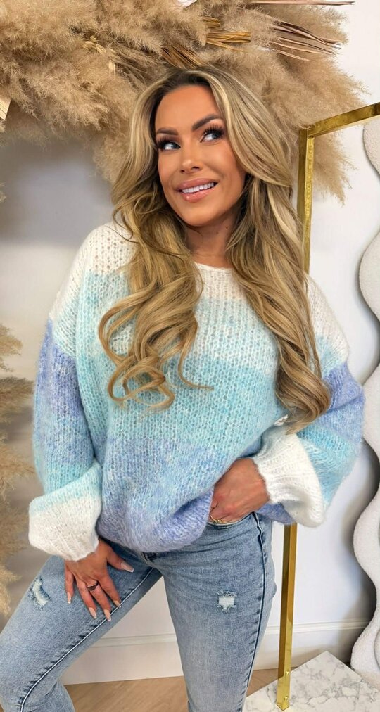 COLORFUL KNITTED SWEAT 8359 BLUE