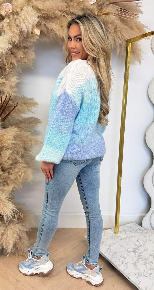 COLORFUL KNITTED SWEAT 8359 BLUE