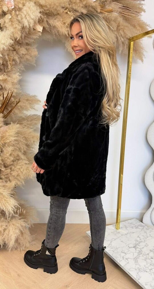 MISS SOFTY FAUX FUR JACKET 55811 BLACK