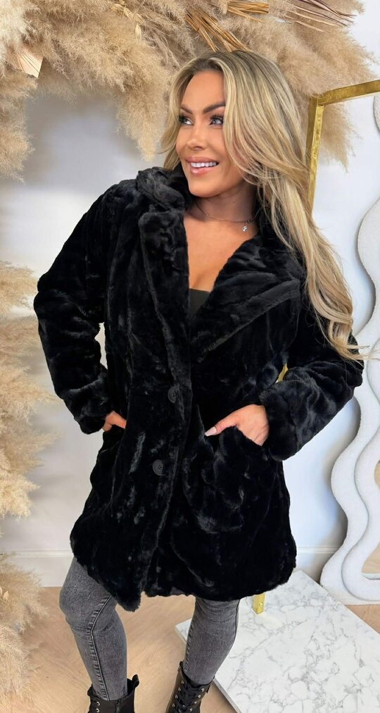 MISS SOFTY FAUX FUR JACKET 55811 BLACK
