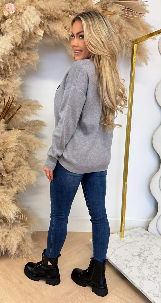 ACTIE ROCK SEQUIN SWEAT 10308 GREY ACTIE ROCK SEQUIN SWEAT 10308 GREY