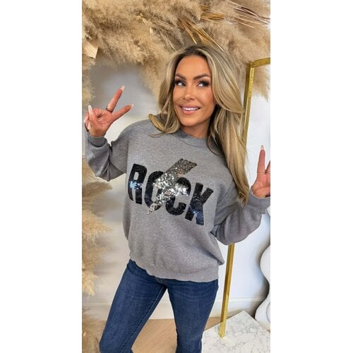 ACTIE ROCK SEQUIN SWEAT 10308 GREY