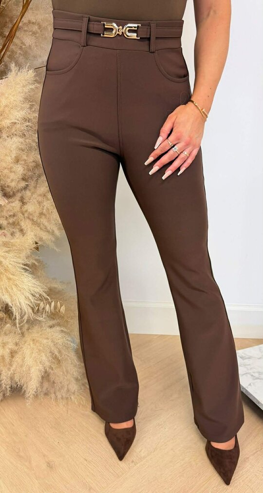 CC BELT FLAIRED TREGGING 3312-82 CHOCO