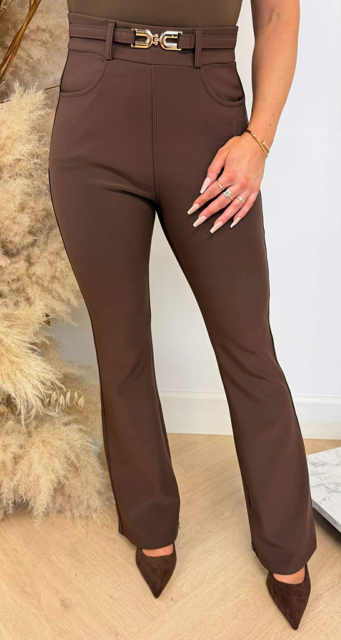 CC BELT FLAIRED TREGGING 3312-82 CHOCO