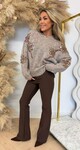 FLOWER SEQUIN SWEAT 5682 TAUPE