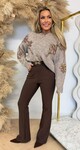 FLOWER SEQUIN SWEAT 5682 TAUPE
