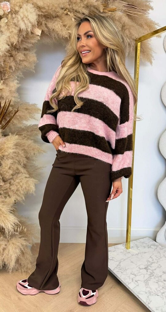 VIOLET STRIPED SWEATER PINK