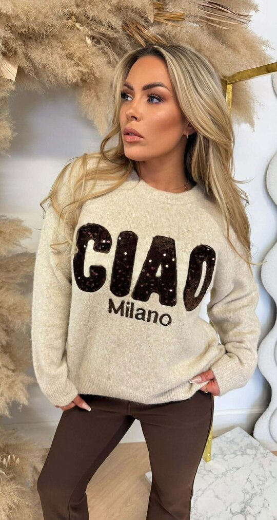 CIAO MILANO PAILLET SWEAT 1012 BEIGE