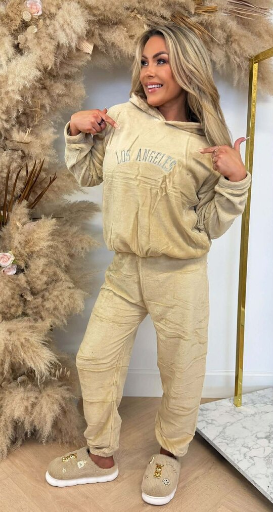 LOS ANGELES HOODIE SET 640 BEIGE