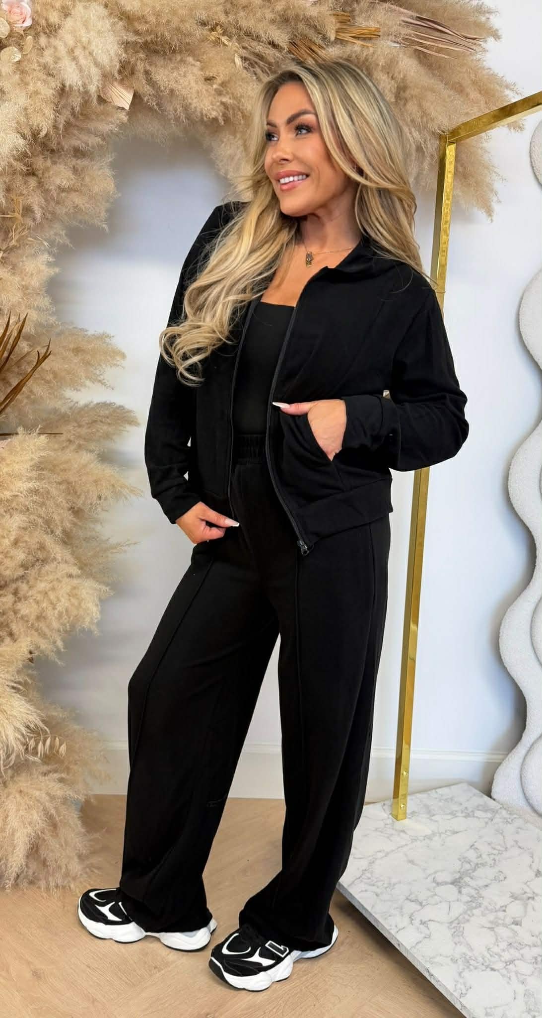 MOLLY BASIC SOFT ZIP SET 301 BLACK