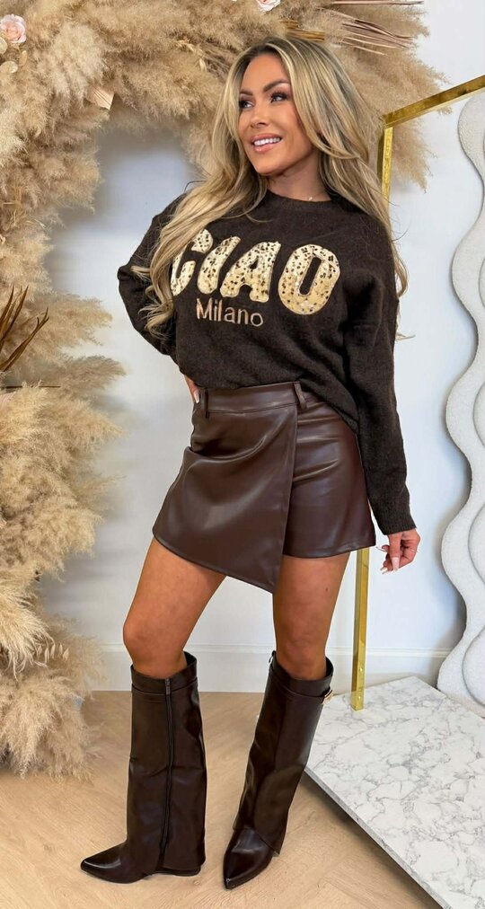 CIAO MILANO PAILLET SWEAT 1012 CHOCO