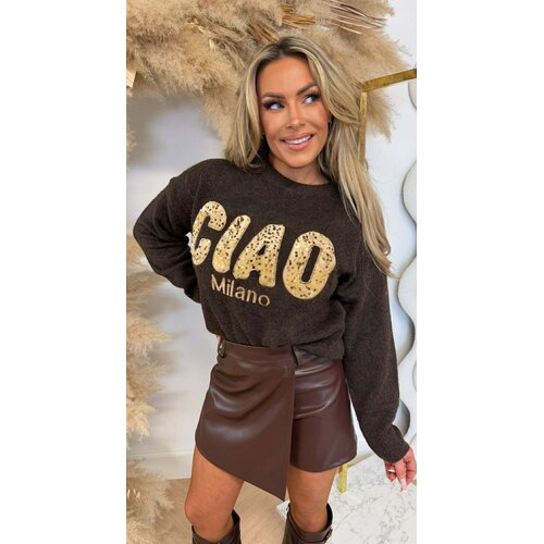 CIAO MILANO PAILLET SWEAT 1012 CHOCO