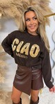 CIAO MILANO PAILLET SWEAT 1012 CHOCO