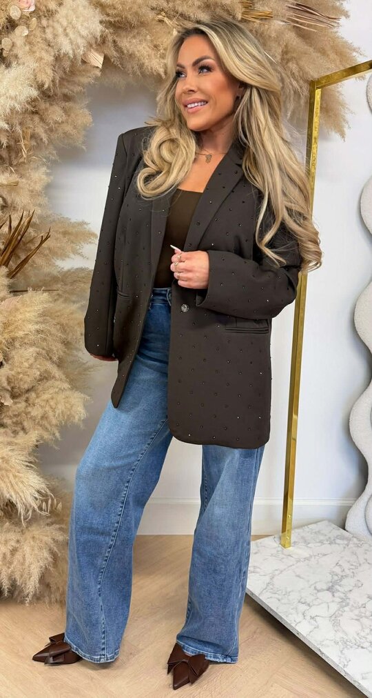 LUXURY DIAMOND BLAZER L033 CHOCOBROWN