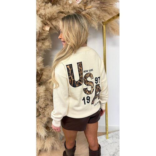 USA LEO/SEQUIN SWEAT 10422 BEIGE