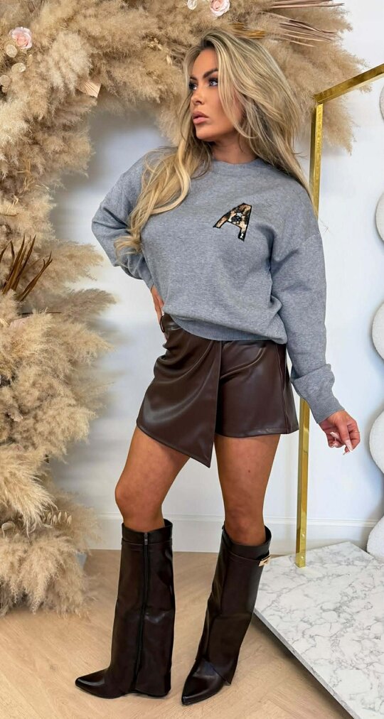 USA LEO/SEQUIN SWEAT 10422 GREY