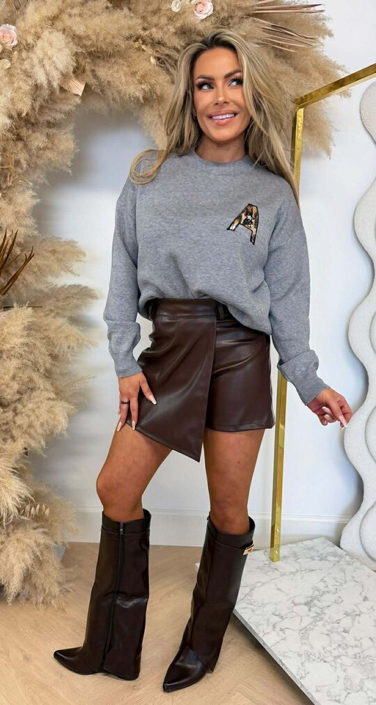 USA LEO/SEQUIN SWEAT 10422 GREY