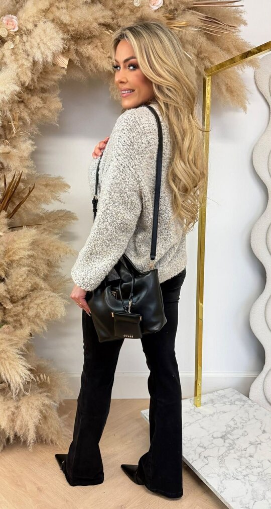 TEDDY FLUFFY BUTTON VEST BEIGE