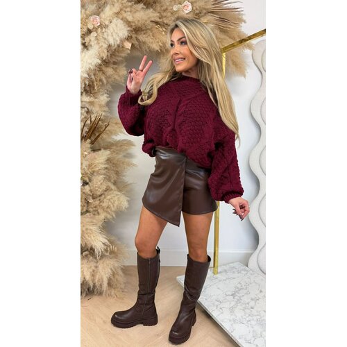 OVERSIZED KNITTED SWEAT BORDEAUX