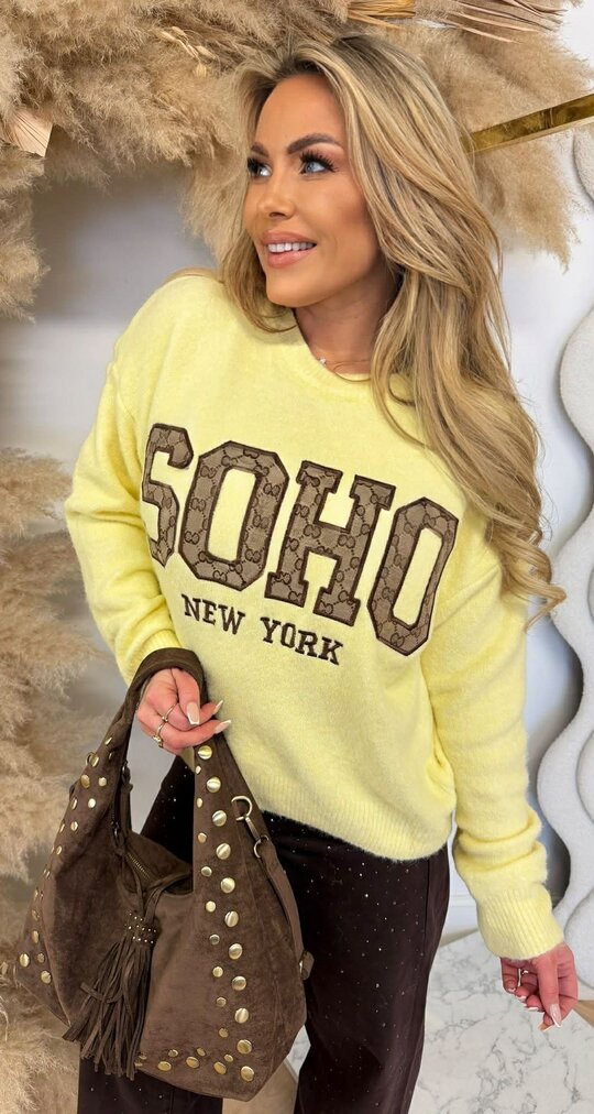 SOHO GUC TEKST SWEAT 1055 SOFTYELLOW